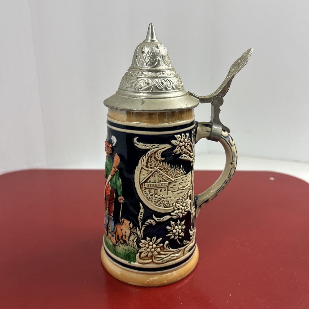 Vintage Marzi & Remy Beer Stein Pewter‎ Lid 1950s Made in Germany 6.5" Tall VTG